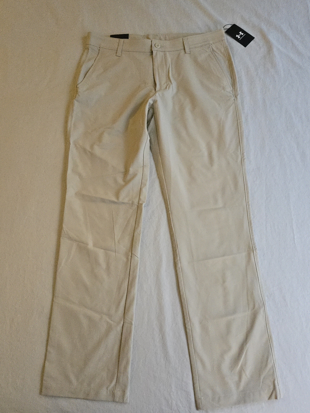 Under Armour 36W 34L Tech Straight Golf Pants Khaki Chino Pants Light Tan EB3